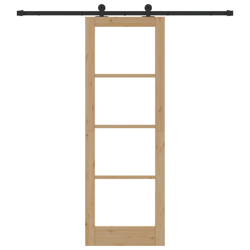 Schiebetür mit Hardware-Set ORKDALMassivholz & Glas