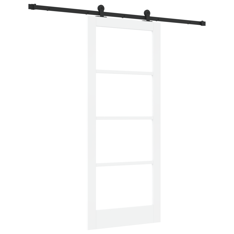 Schiebetür mit Hardware-Set ORKDALWeiße Massivholz & Glas