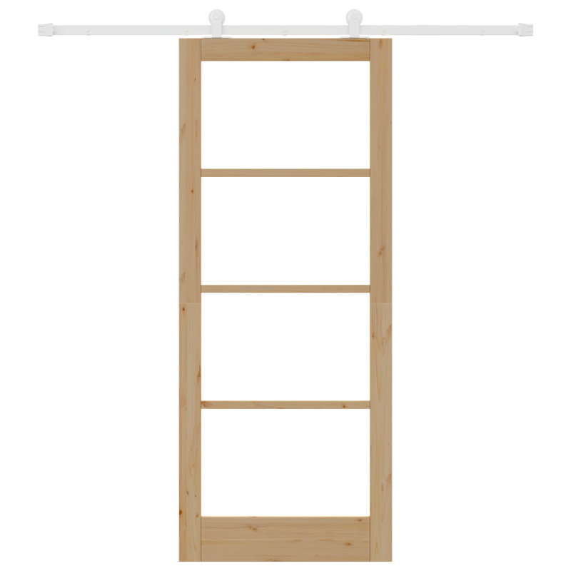 Schiebetür mit Hardware-Set ORKDALMassivholz & Glas