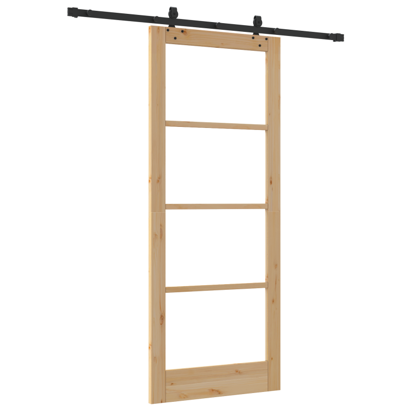 Schiebetür mit Hardware-Set ORKDALMassivholz & Glas