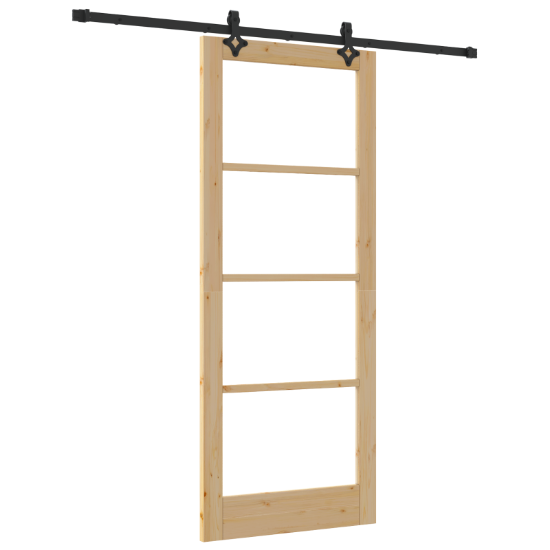 Schiebetür mit Hardware-Set ORKDAL Massivholz & Glas