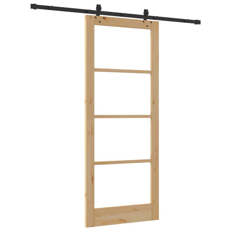 Schiebetür mit Hardware-Set ORKDAL Massivholz & Glas