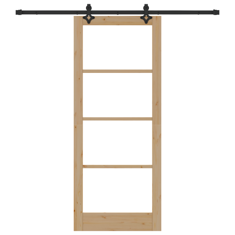 Schiebetür mit Hardware-Set ORKDAL Massivholz & Glas
