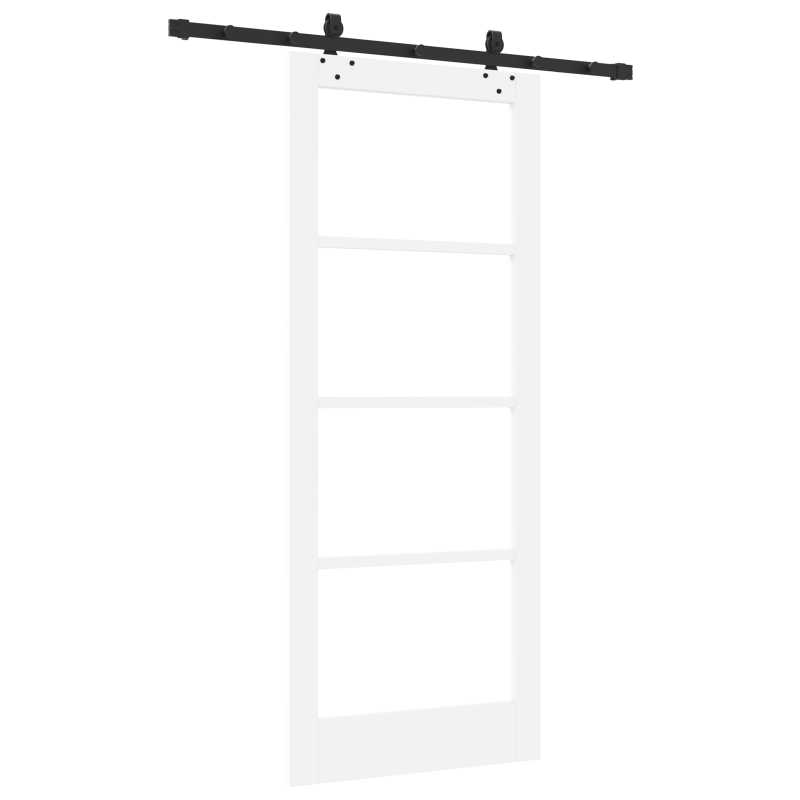 Schiebetür mit Hardware Set Weiß 83x202 cm Massivholz Kiefer