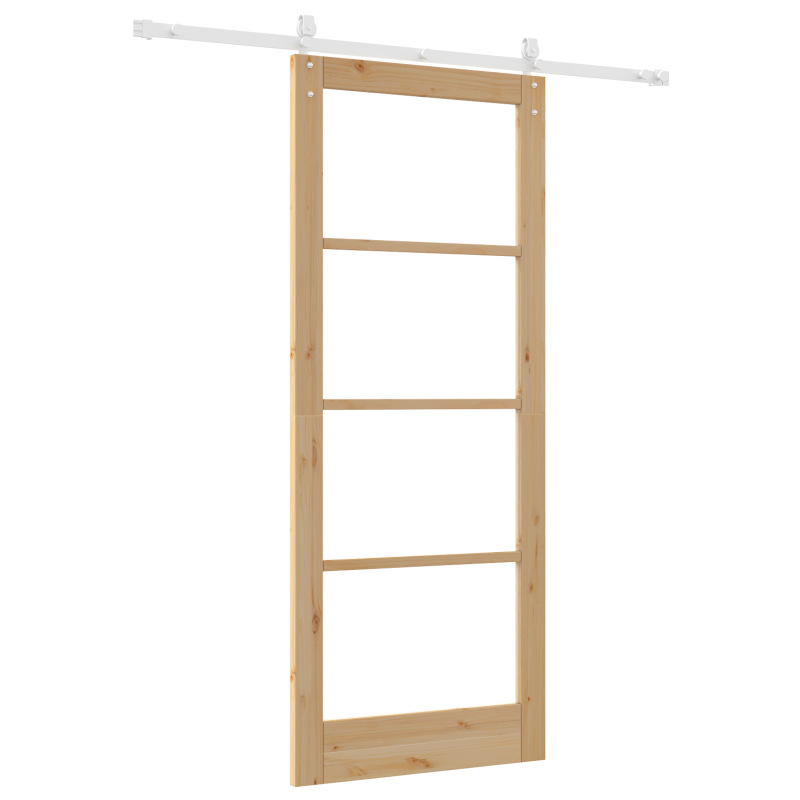 Schiebetür mit Beschlägen Set 86x211 cm Massivholz Kiefer