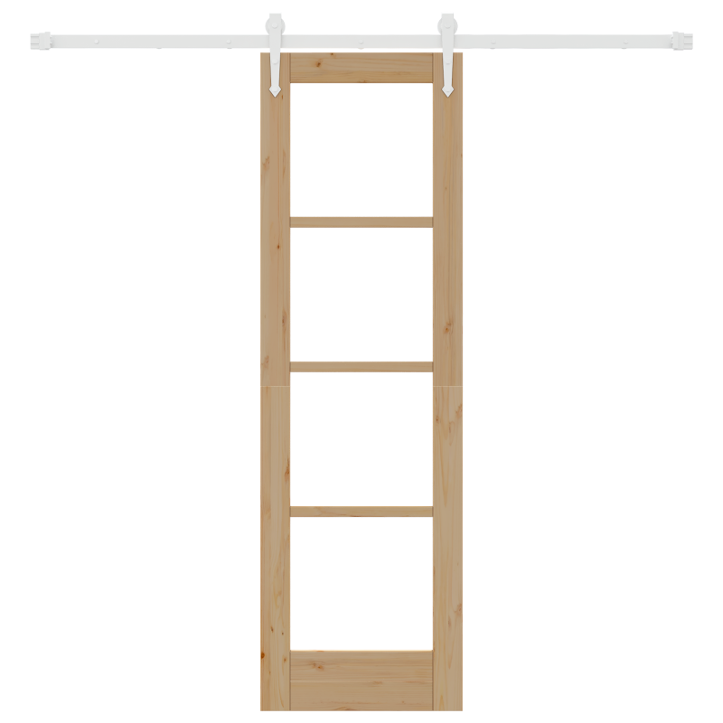 Schiebetür mit Hardware Set 61x198.5 cm aus massivem Kiefernholz