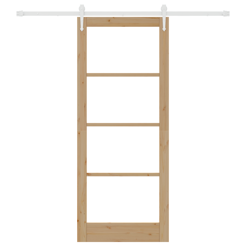 Schiebetür mit Hardware-Set 86x211 cm aus massivem Holz