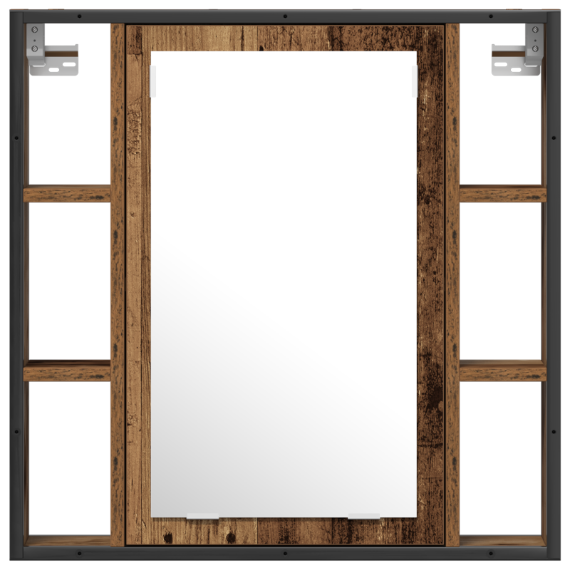 2-teiliges Badezimmer Möbel Set Altholz Holzwerkstoff