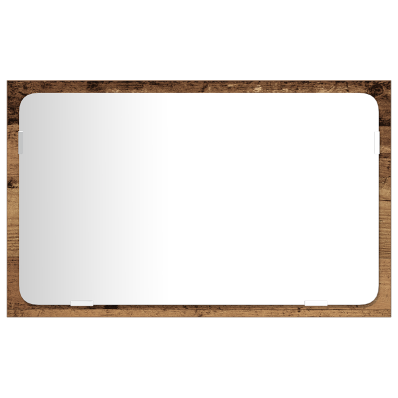 3-teiliges Badezimmermöbel Set Altholz MDF Waschbeckenunterschrank mit Becken und Wandspiegel für rustikale Aufbewahrungslösungen