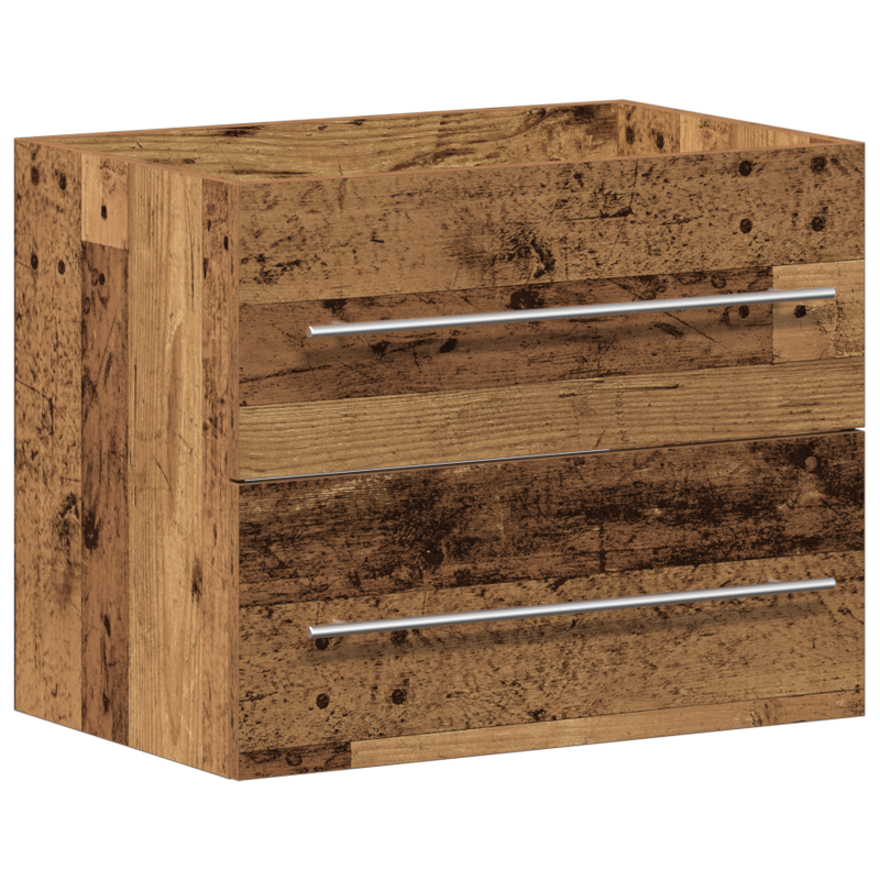 Badezimmer Waschschrank mit integriertem Waschbecken Altholz Spanplatte