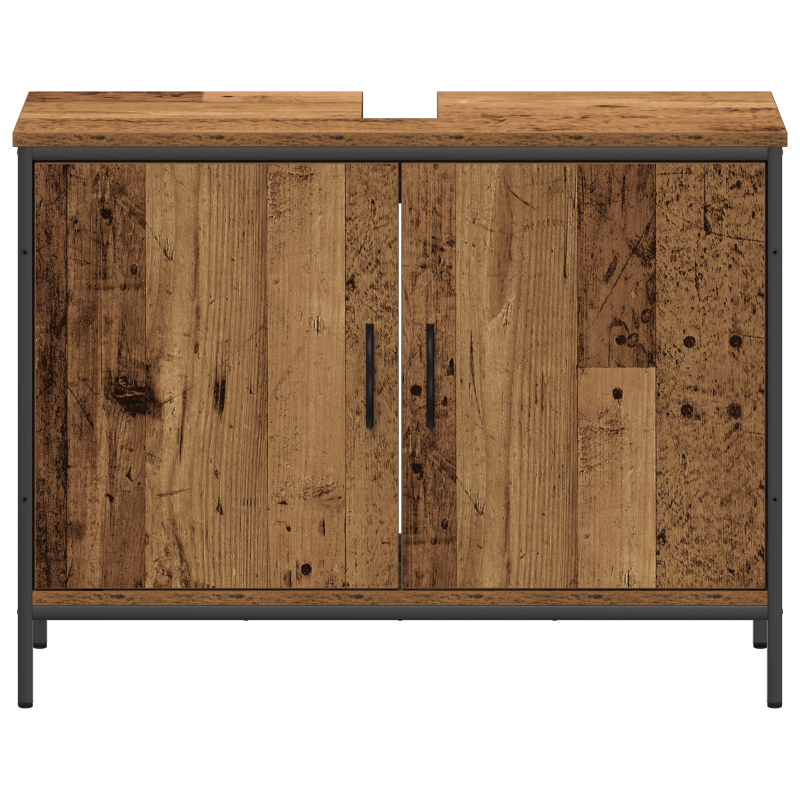 3-teiliges Badezimmermöbel Set Altholz