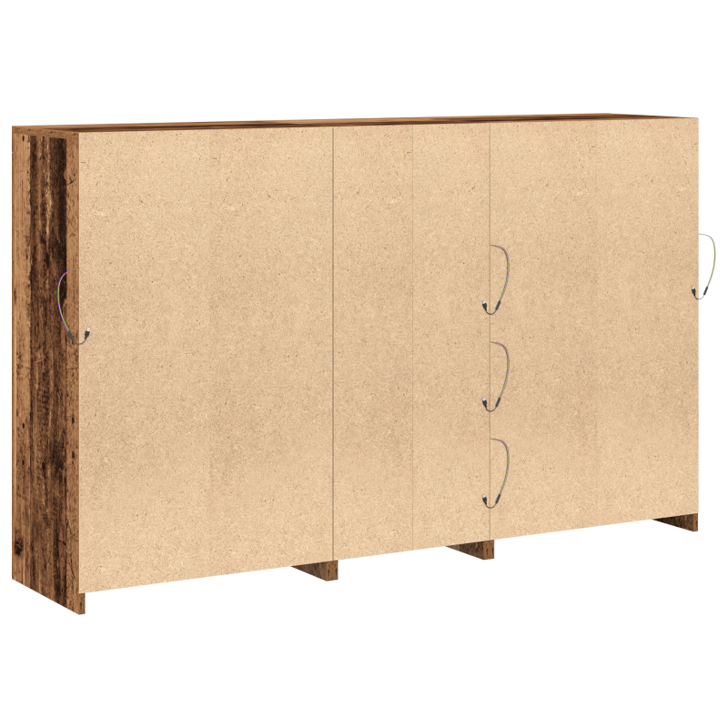 Sideboard mit LED-Lichtern Altes Holz 162x37x100 cm MDF