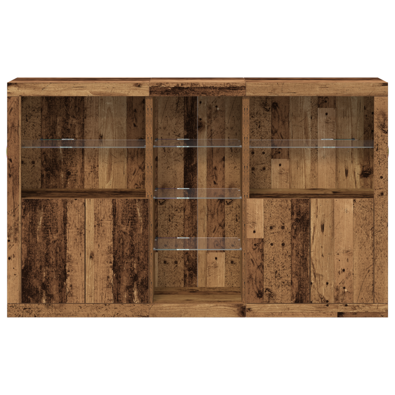 Sideboard mit LED-Lichtern Altes Holz 162x37x100 cm MDF