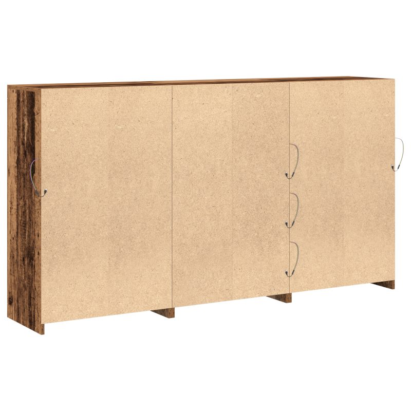 Sideboard mit LED Lichtern Altes Holz 181.5x37x100 cm Holzwerkstoff
