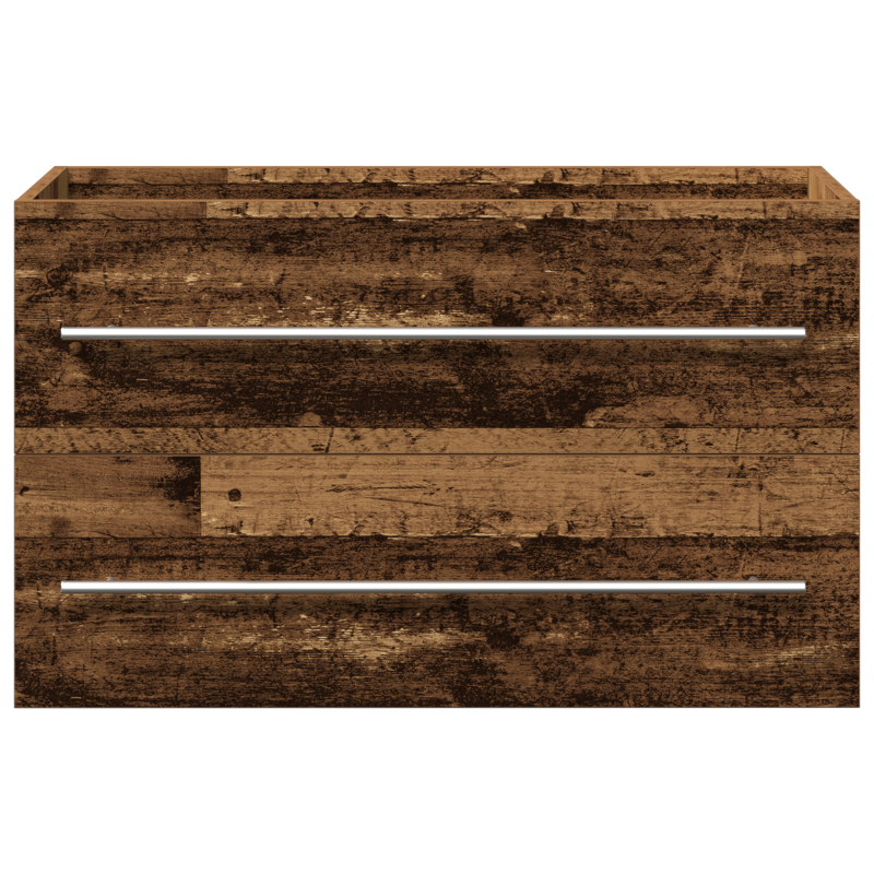 Badezimmer Waschbecken Schrank mit integriertem Becken Altholzfurnier