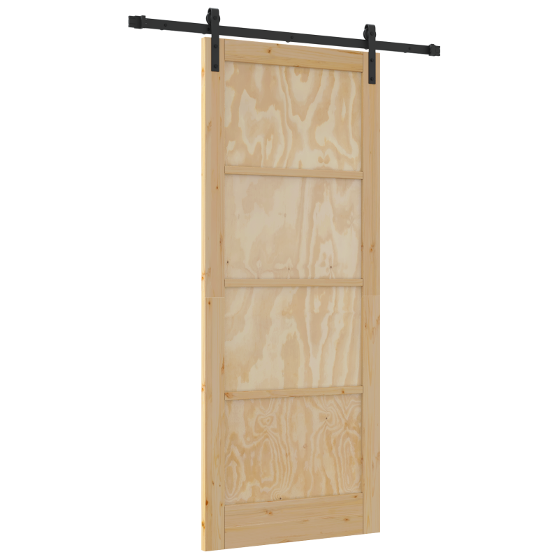 Schiebetür mit Beschlagset 86x211 cm aus massivem Kiefernholz