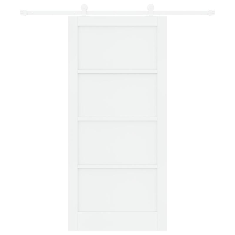 Schiebetür mit Hardware-Set Weiß 93x202 cm Massivholz Kiefer