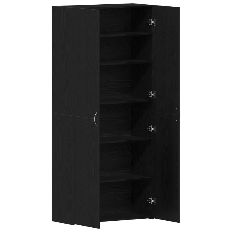 Schuhschrank Schwarz Eiche 80x35,5x180 cm Holzwerkstoff