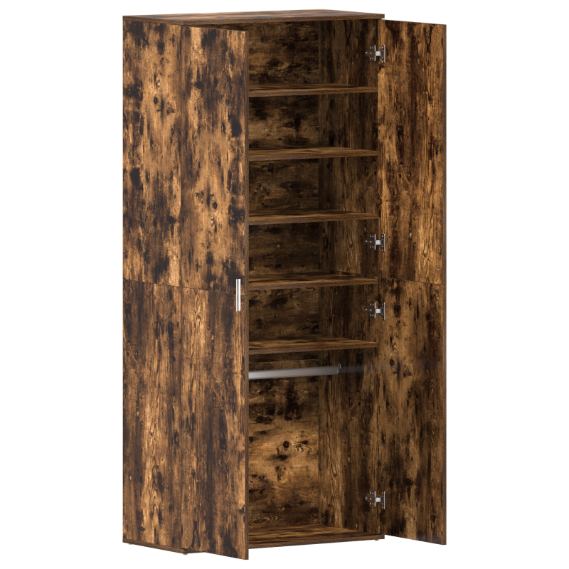 Schuhschrank Geräucherte Eiche 80x39x180 cm Werkstoff