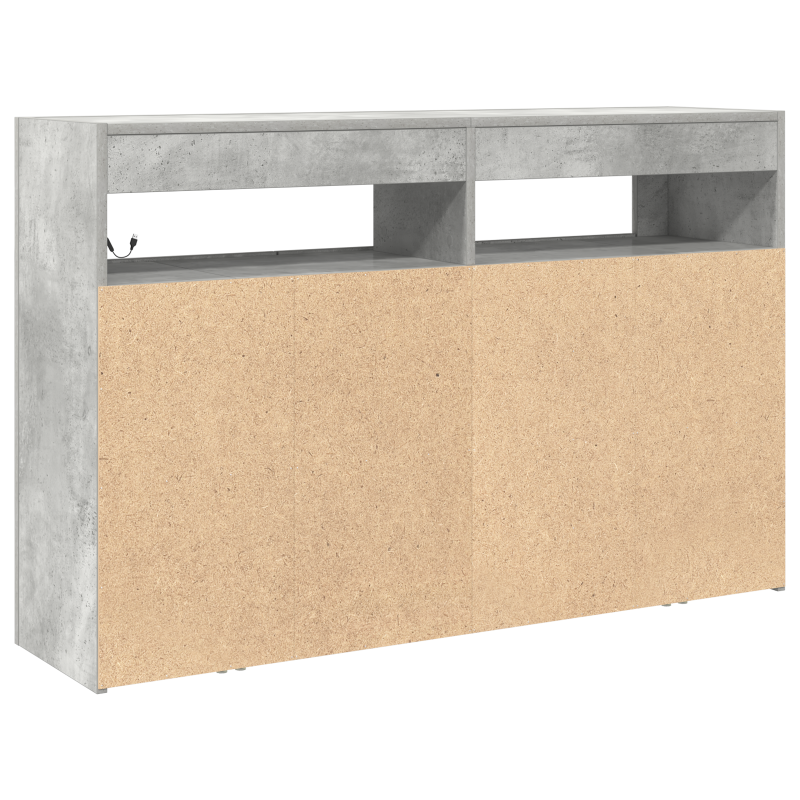 Sideboard Beton Grau Engineered Wood 116 x 30 x 75 cm Rechteckig