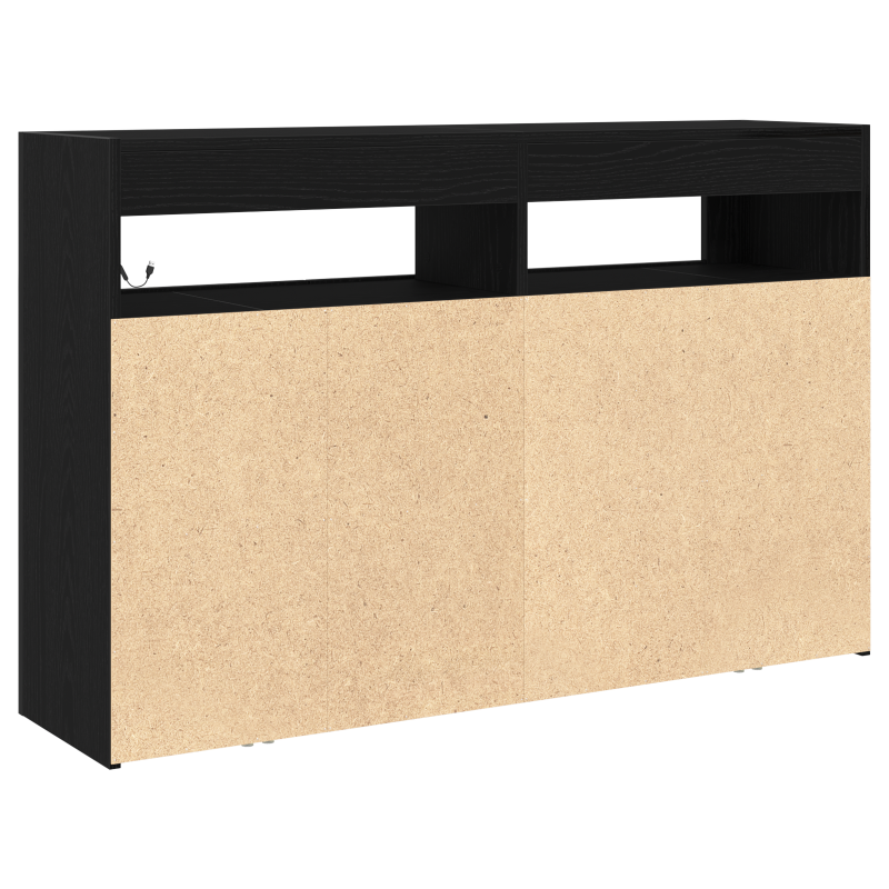 Sideboard Schwarz Eiche Technisches Holz 116 x 30 x 75 cm