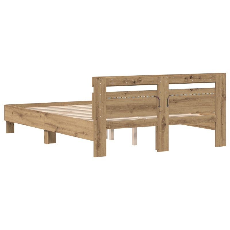 Holz Bettgestell Künstlerische Eiche Holz 150 x 200 cm