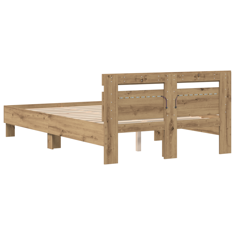 Bettgestell aus Holz Artisan Eiche Massivholz Eiche 120 x 200 cm