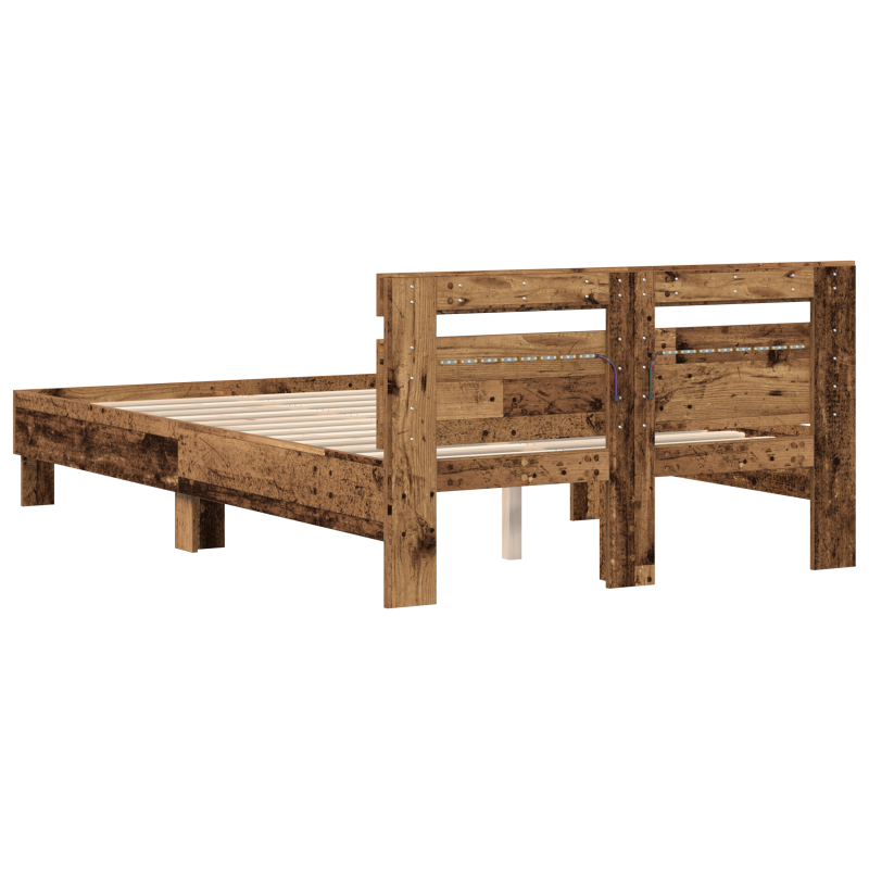 Bettgestell aus Holzwerkstoff Alte Holzoptik Holzwerkstoff