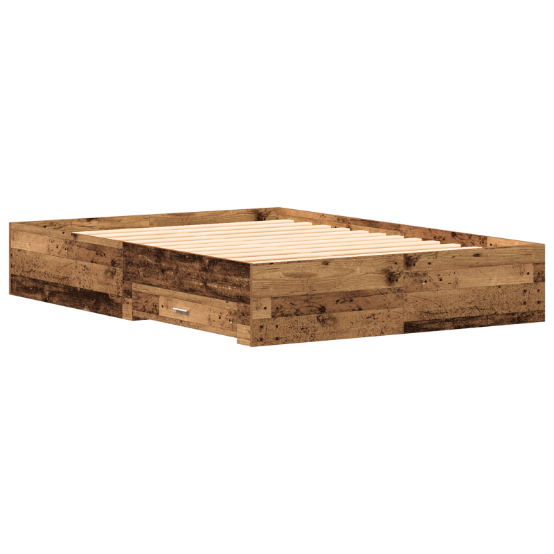 Bettgestell mit Schubladen Altholz Holzwerkstoff 160 x 200 cm