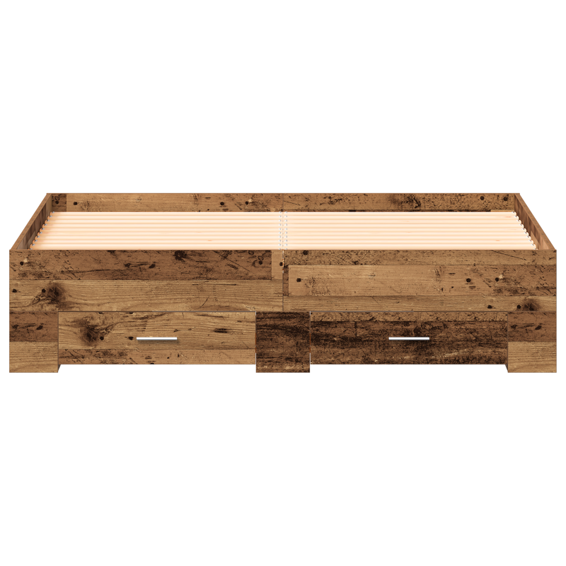 Bettgestell mit Schubladen Altholz Holzwerkstoff 160 x 200 cm