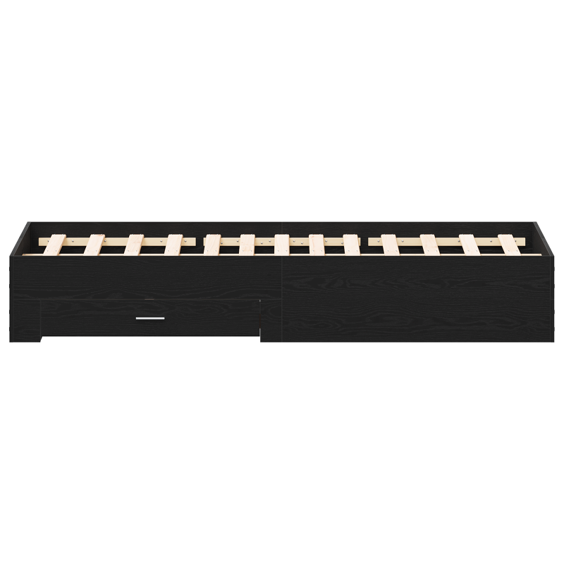 Bettgestell mit Schubladen Schwarze Eiche Engineered Wood