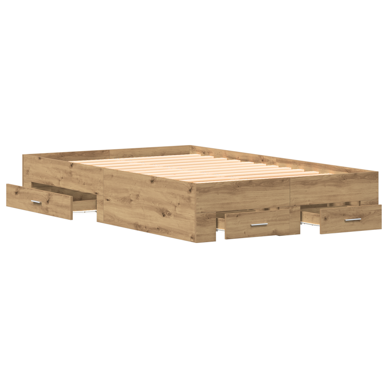 Bettgestell mit Schubladen Artisan Eiche 120x200 cm Holzwerkstoff
