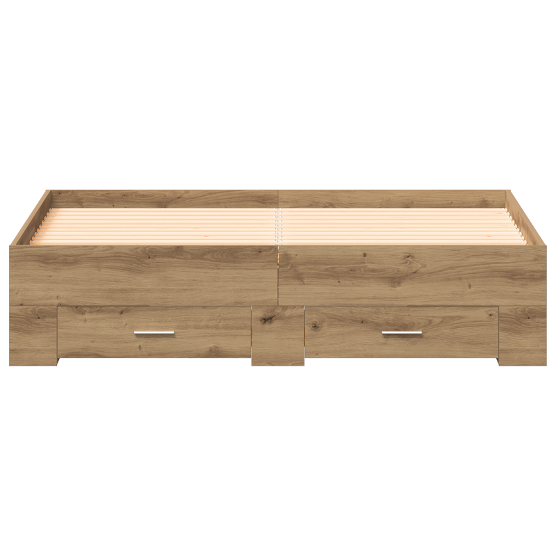 Bettgestell mit Schubladen Eiche Holzwerkstoff 140 x 190 cm