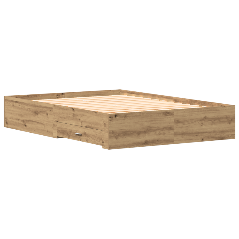 Bettgestell mit Schubladen Artisan Eiche 135x190 cm Holzwerkstoff