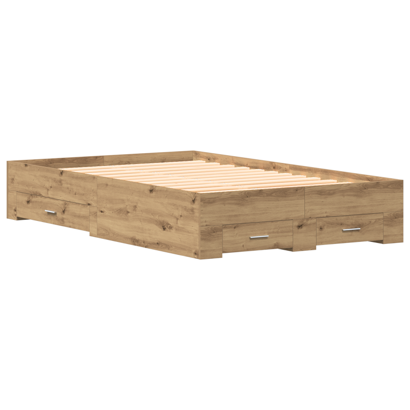 Bettgestell mit Schubladen Artisan Eiche 120x190 cm Engineering Holz
