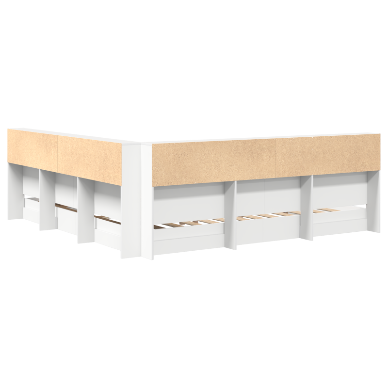 Bücherregalbett Weiß 180x200 cm Sperrholz
