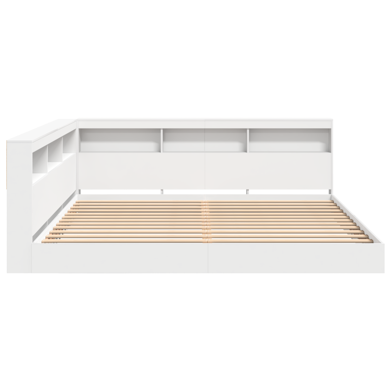 Bücherregalbett Weiß 180x200 cm Sperrholz
