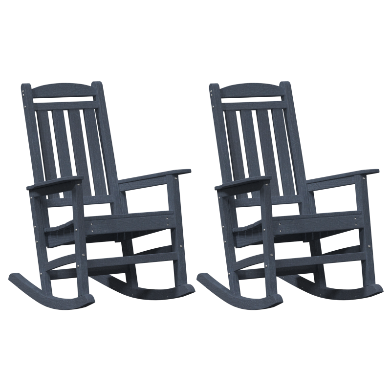 Garten Schaukelstühle 2 Stk Marineblau 70x92x107.5 cm HDPE