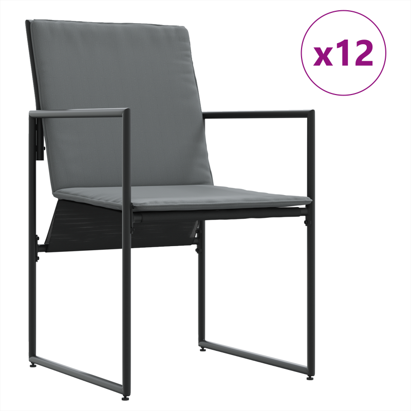 22-teiliges Garten-Esszimmer-Set mit Kissen aus Stahl und Textilene