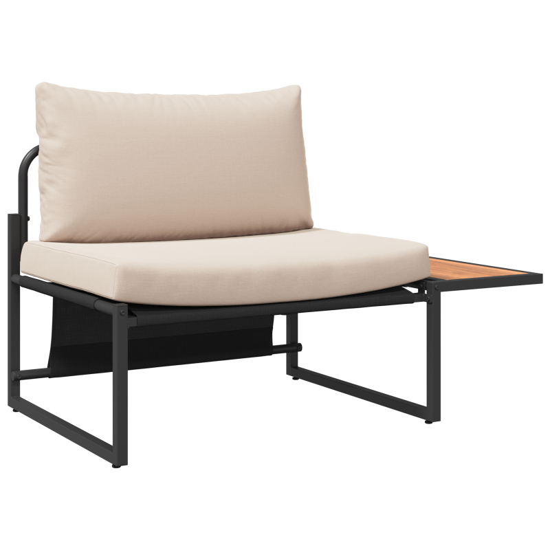 3-teiliges Garten-Esszimmer-Set mit taupefarbenen Kissen