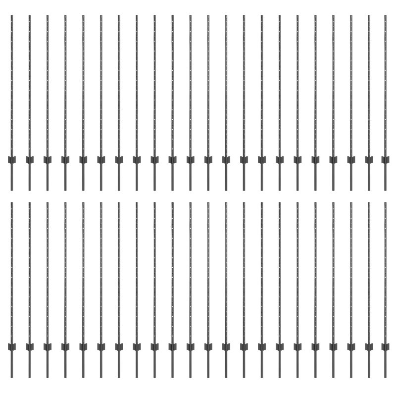 Zaunpfosten 88 Stk U-Kanal Grau 180 cm Stahl