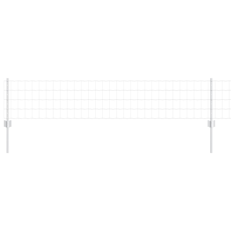 Euro Zaun mit 5 U Pfosten Silber 0,4x10 m Stahl