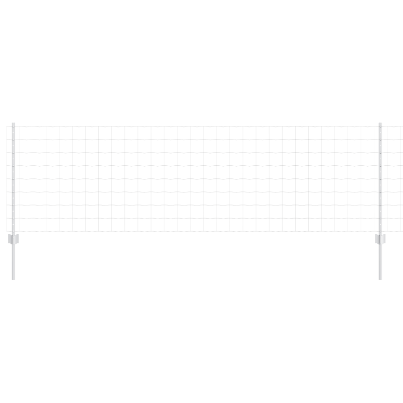 Euro Zaun mit 5 U Pfosten Silber 0,8x10 m Stahl