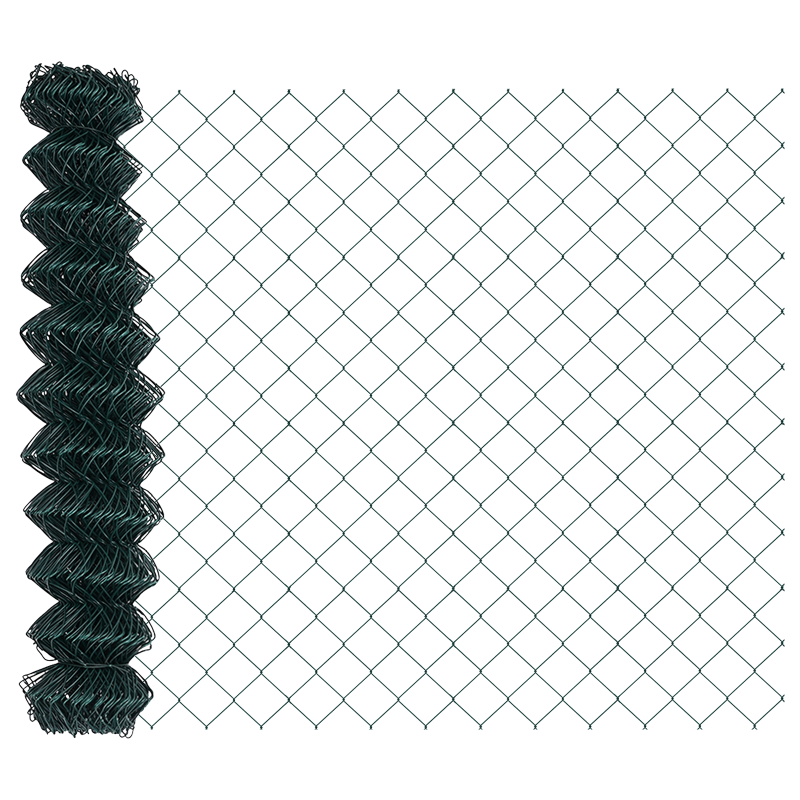 Kettenzaun mit 10 U-Posts Grün 1,2x10 m Stahl