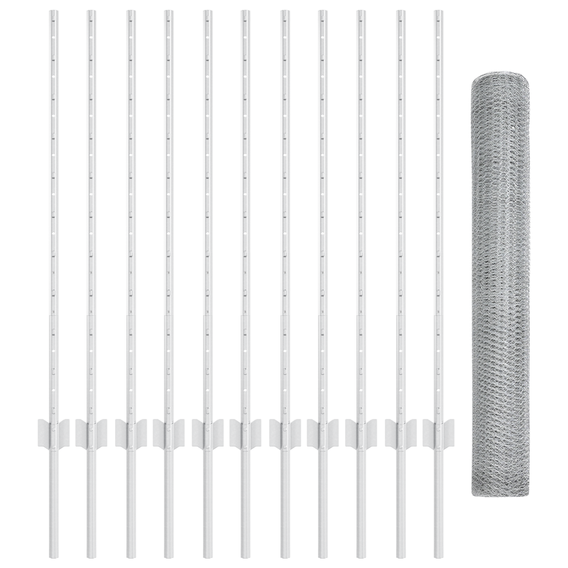 Gartenzaun Set Set aus 2 Verzinkter Stahl