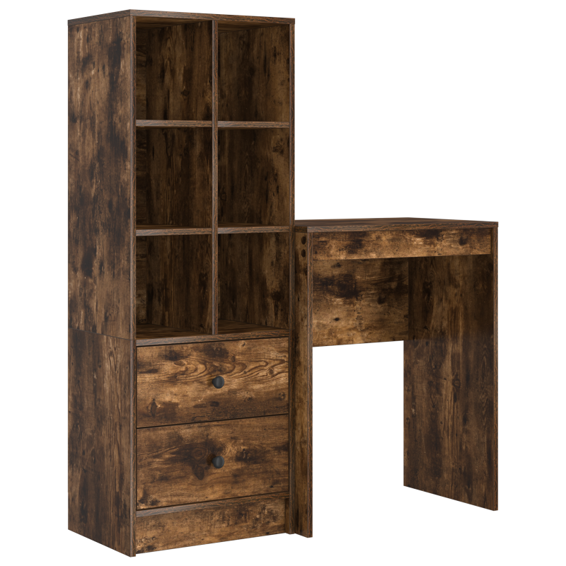 Waschbeckenunterschrank mit integriertem Becken in Schwarz Eiche Holzwerkstoff