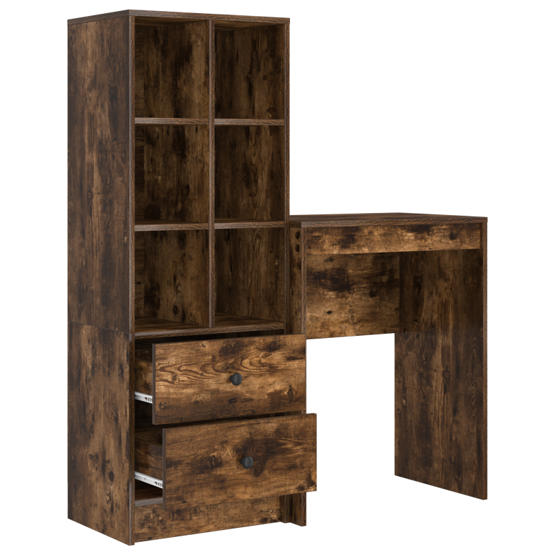 Waschbeckenunterschrank mit integriertem Becken in Schwarz Eiche Holzwerkstoff