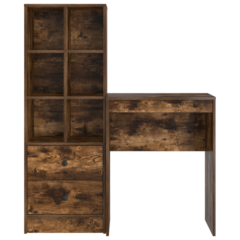 Waschbeckenunterschrank mit integriertem Becken in Schwarz Eiche Holzwerkstoff