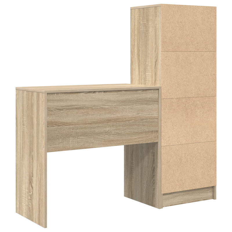 Schreibtisch mit Stauraum Sonoma Eiche Holzwerkstoff