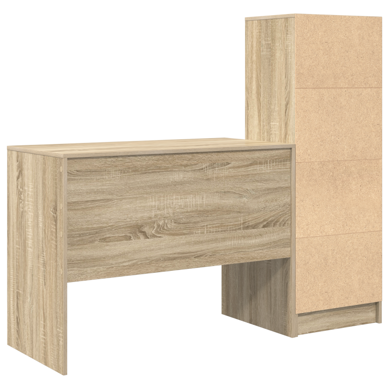 Schreibtisch mit Stauraum Sonoma Eiche Holzwerkstoff
